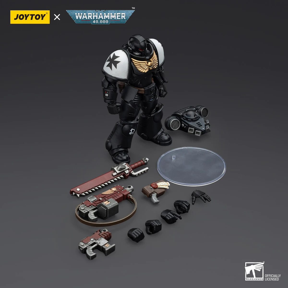JOYTOY Warhammer 40K Space Marines Figure Black Templars Outriders Brother Valtus Action Figure Joint Movable Figurine Model Toy