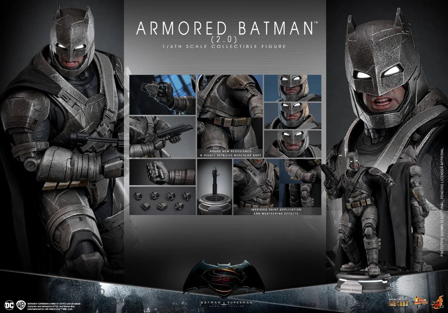 New In Stock Hottoys Ht 1/6 Bvs Armored Batman 2.0 Mms742 Mms743 Alloy Action Figure Kids Toy Birthday Gifts