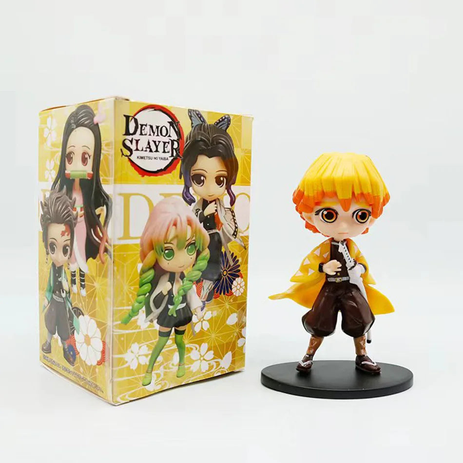 Demon Slayer Q Version Anime Figures 8Pcs Set Tanjiro Nezuko Hashira Collection PVC Model Birthday Christmas Gift for Kids