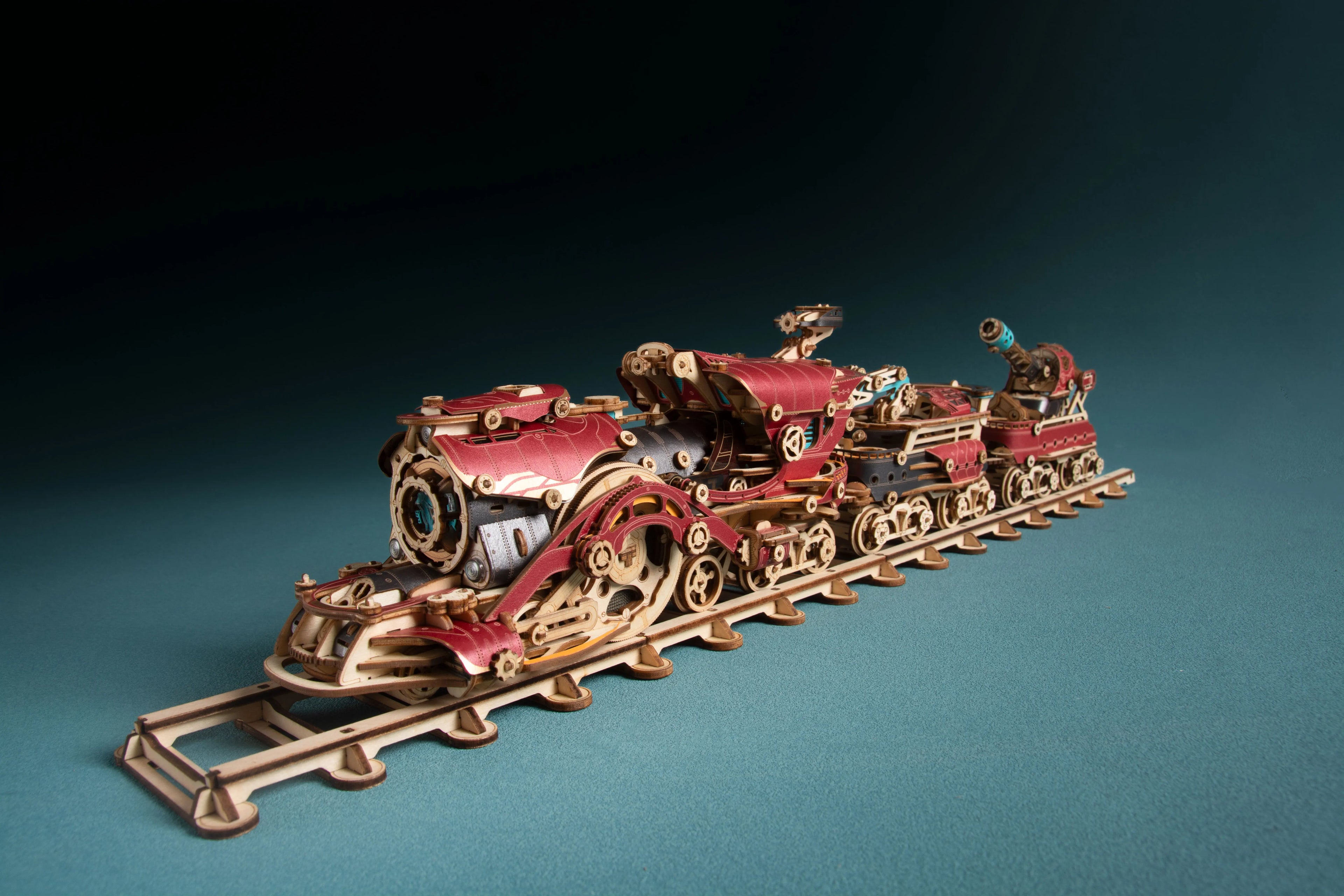 How Cat Fantasy Steampunk Train Building Blocks Diorama Model Kit DIY 3D Wooden Puzzle Wooden Birthday Gift Dollhouse Decoration