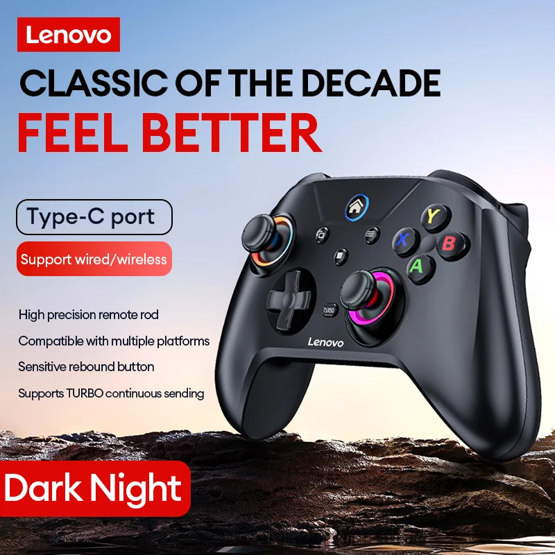 Lenovo S02 Wireless Controller Bluetooth Gamepad Joysticks Six-axis Dual Vibration For Nintendo Switch Android/IOS/PC Gamepad