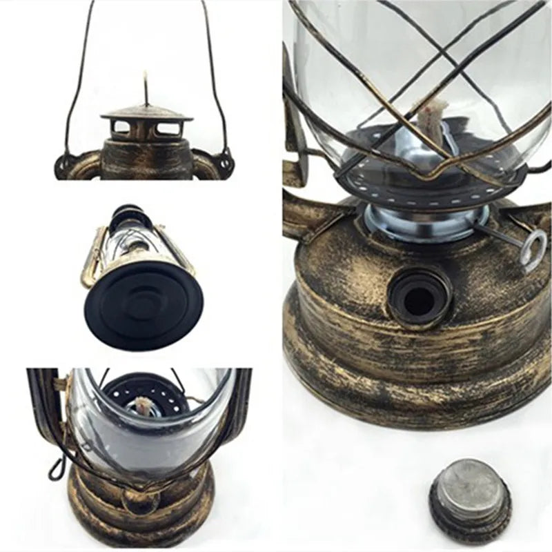 31cm retro kerosene lamp horse lamp Mediterranean style retro decorative lamp camping lamp hanging lamp bronze color