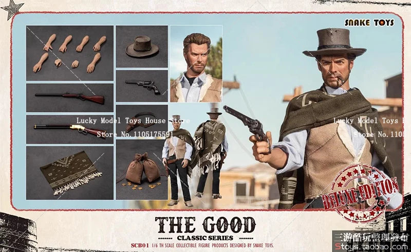 SNAKE TOYS Deluxe Version SCB01 1/6 The Western Cowboy The Good Clint Man Cloth Action Figure Peaceful Protector 12inch Soldier