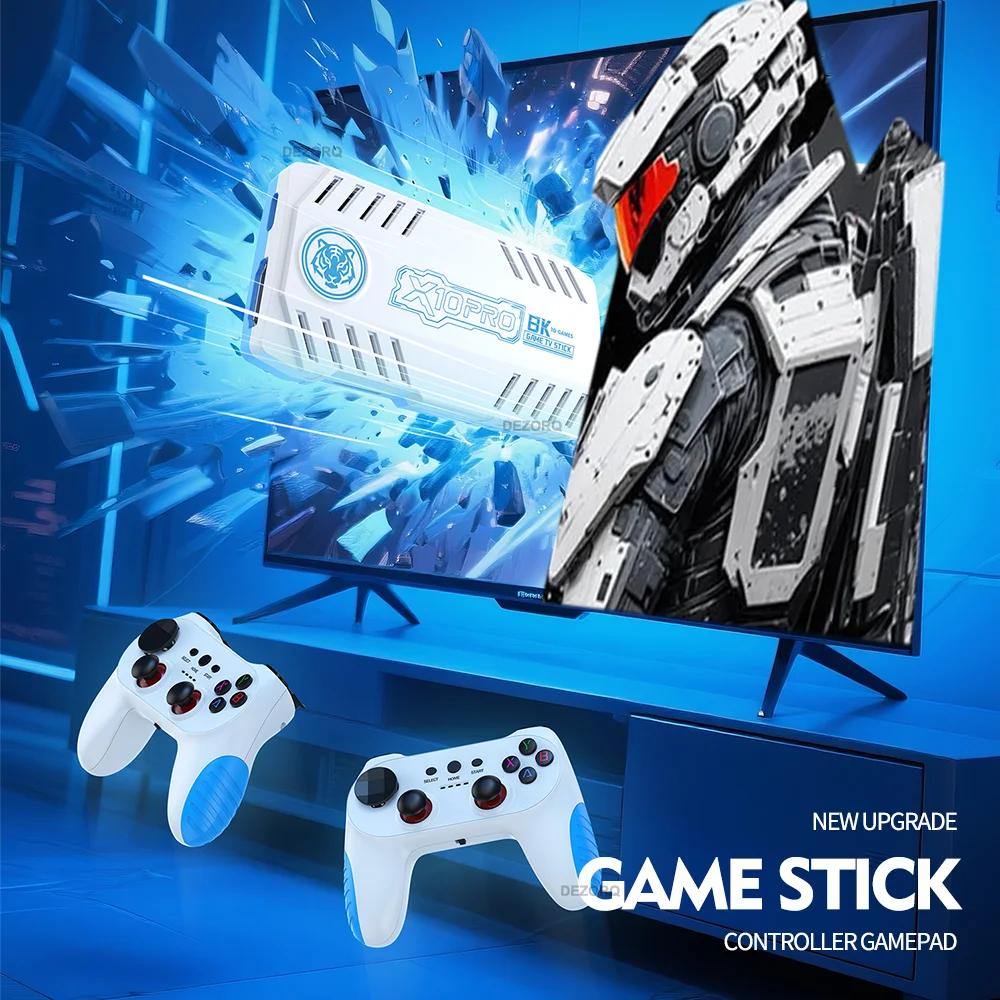 Neue TV-Spielkonsole 128G Eingebaute 50000 Retro-Spiele 50 Emulatoren Videojuegos Consola Dual Wireless Gamepad X10 Pro Game Stick 4K 