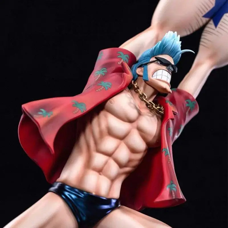 32CM ONE PIECE Franky Anime Figures Two Years Ago Franky Figure PVC Statue Figurine Desktop Decor Collection Model Gifts Toys