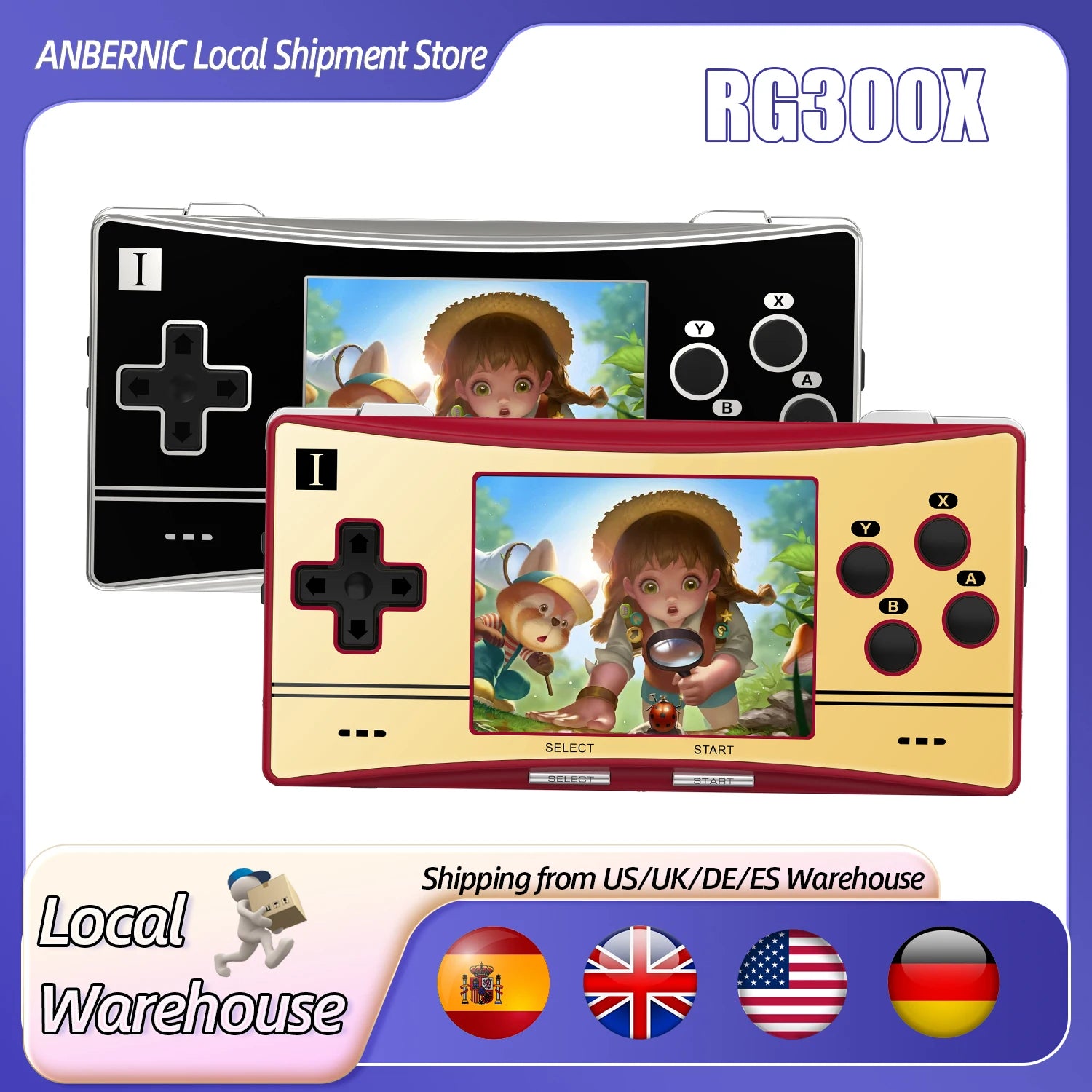 ANBERNIC RG300X Handled Game Console Portable Game Console with 64G TF Card Pre-Installed 5000 Classic Games Retro Game Console