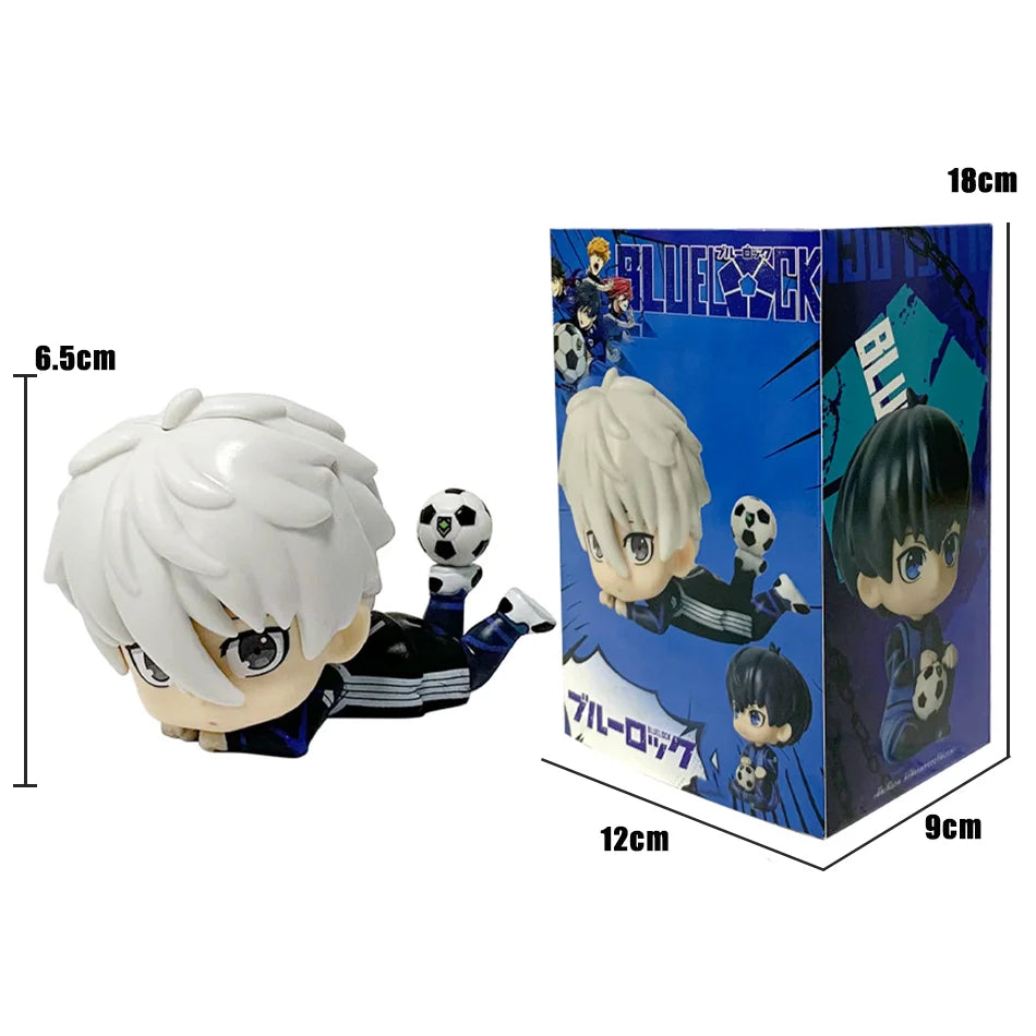 NEW Blue Lock Kawaii Nagi Yisagi Isagi Yoichi Sitting Action Figure Doll Tabletop Model Anime Peripheral Creative Birthday Gift