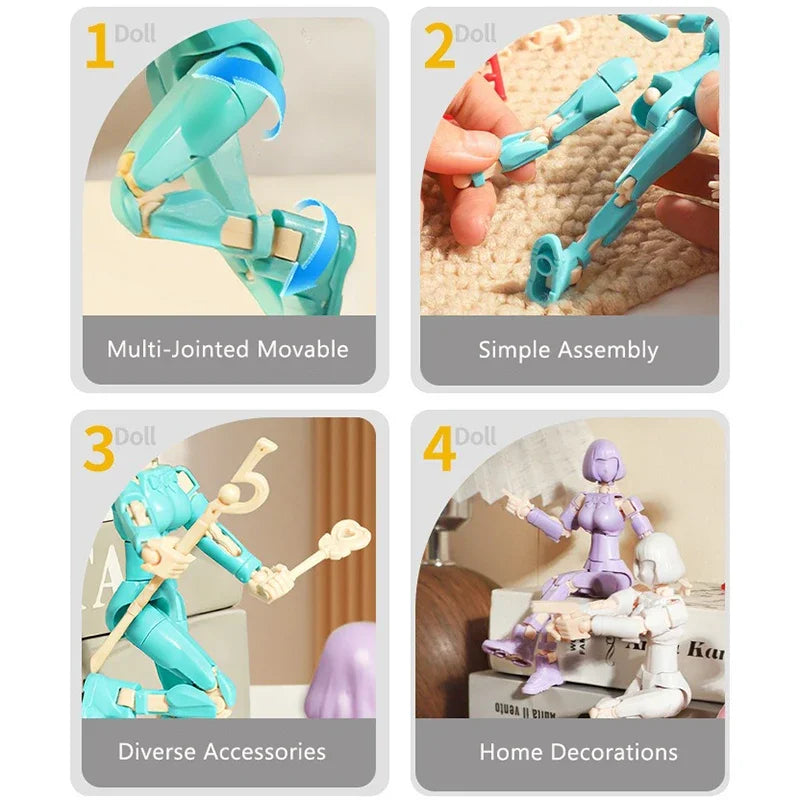 3D Printed Mannequin Dummy Magical Beauty Girl Action Figure  Multi-Jointed Movable Shapeshift Robot Ornament  For Kids Adult