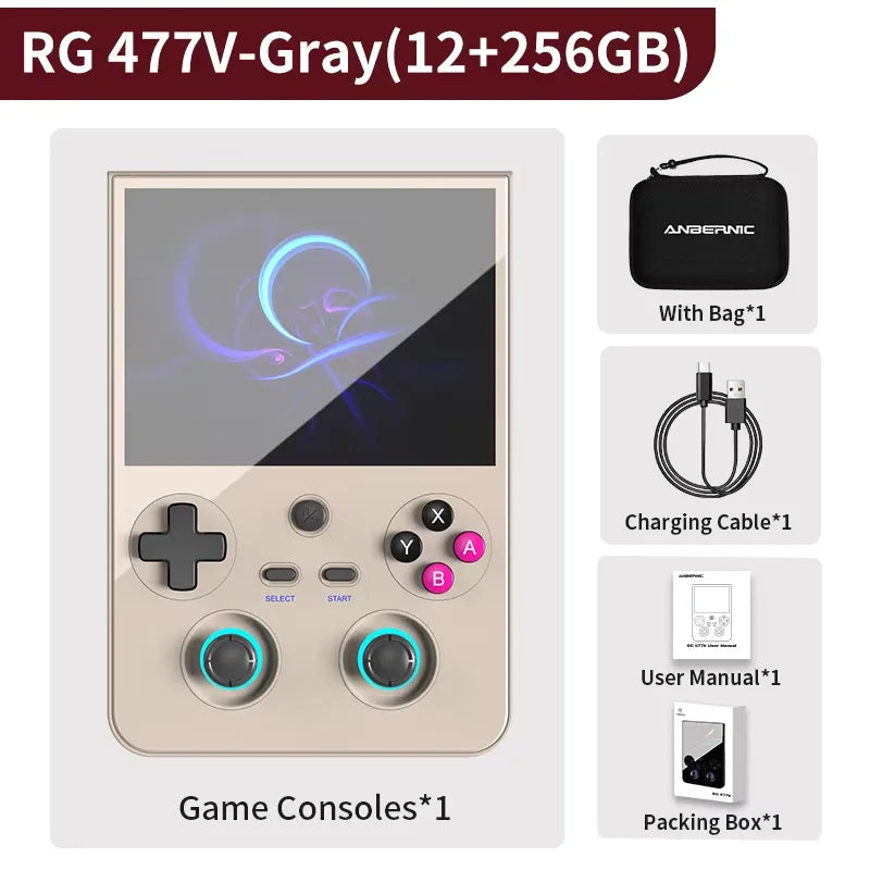 ANBERNIC RG477V Portable Game Console Android 14 12GB RAM 256GB 4.7" LTPS DSP WiFi BT HDMI Dimensity 8300 RG 477V PS2/PSP Games