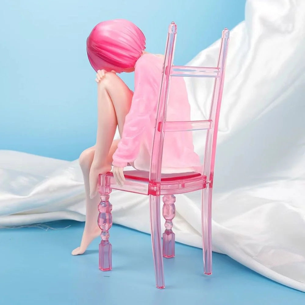 New Zero Rem Ram Sitting on Chair Figure Cute PVC Action Figure Collectible Model Toy Anime Gift Starting Life Another World