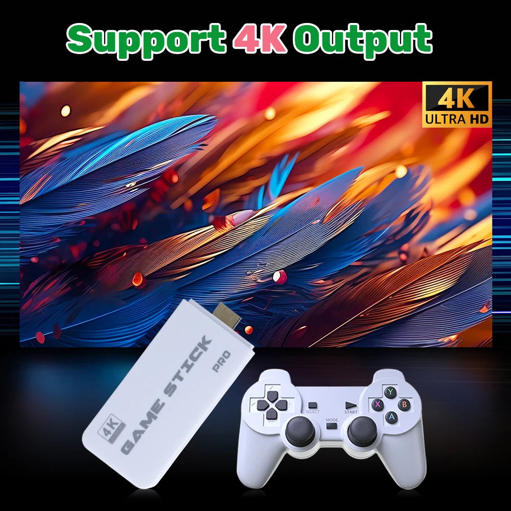M15 Game Stick 4K UHD Output Portable Retro Game Console built-in 30000+ Retro Games for PS1/MAME/NES/SNES Plug&Play for TV/PC