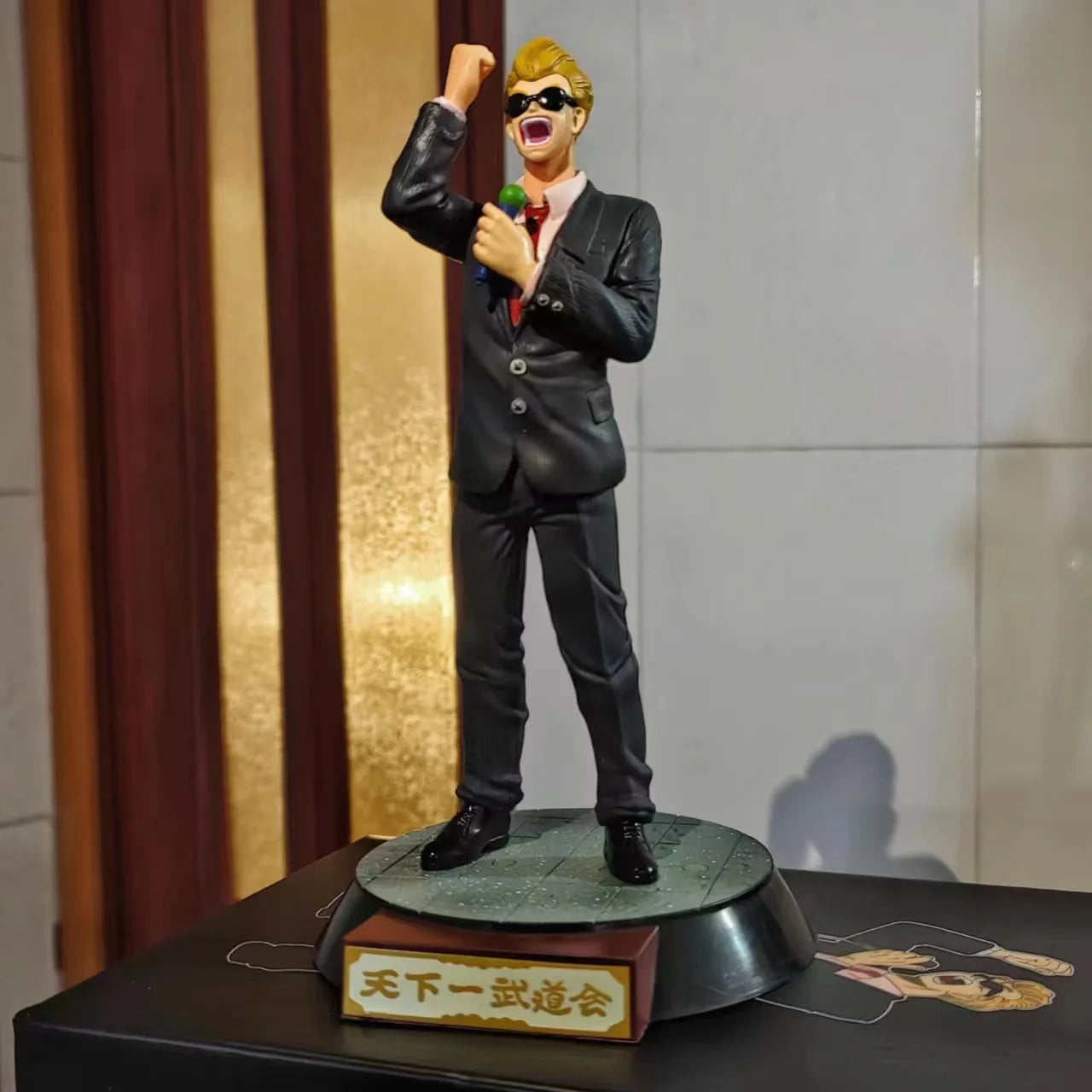 23cm Dragon Ball Z Mister Satan Figure Hercule Ring Name Mark PVC Action Figures GK Statue Collection Model Toys Gifts