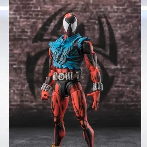 In Stock Original Bandai Shf Scarlet Spider Action Figure Spider Man Across The Spider Verse Articulated Collectible Model Toys
