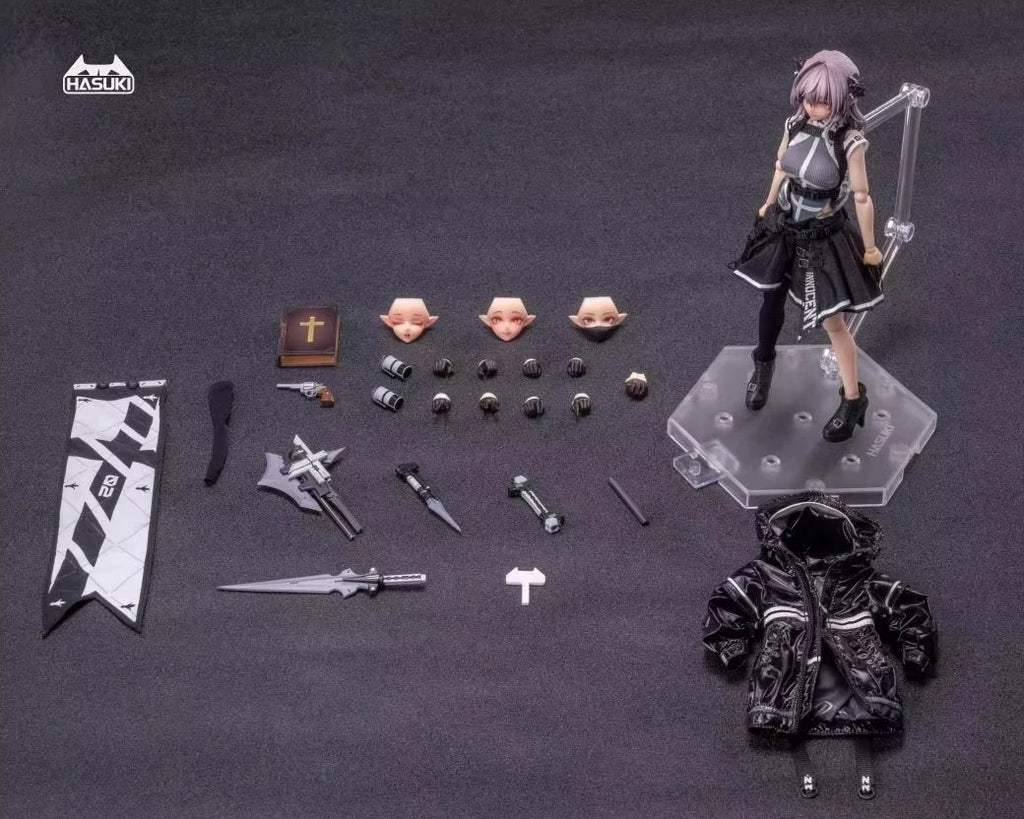 In Stock Hasuki Pocket Art PA009 SP 1/12 Succubus Nun Friede Women Soldier Anime Action Figure Toys Models Collectible PVC Gift