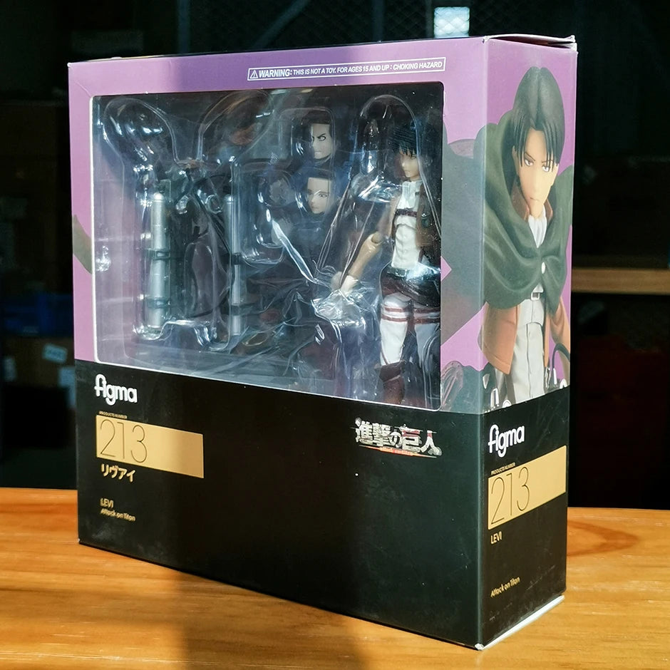 Figma  Eren Jaeger 207 Mikasa Ackerman 203 Levi Ackerman 213 Collection Action Figure Toy Decoration Model
