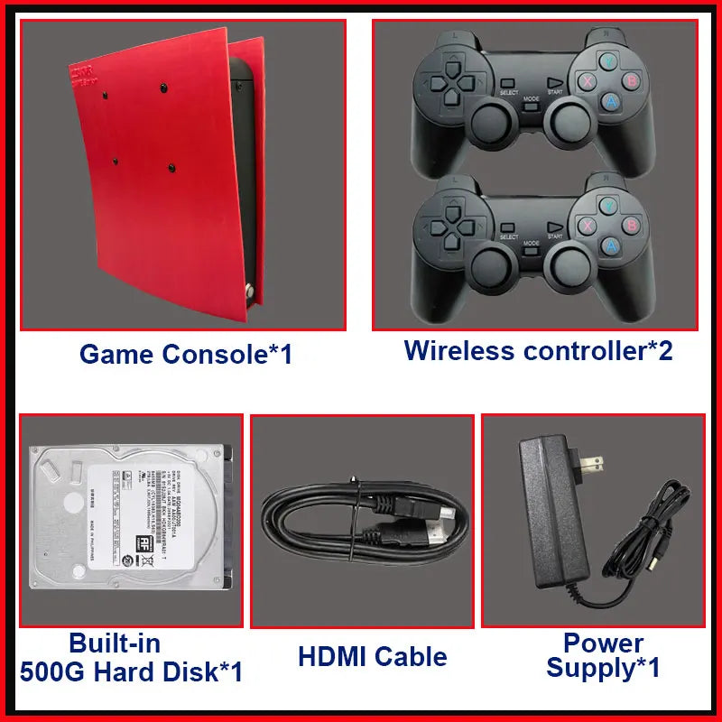 70000 + Spiele Retro-Spielkonsole X2 60 + Emulatoren 500 GB Batocera I3-3110M für Wii PS2 PSP GameCube N64 Wireless-Griff 4K HD TVBox 
