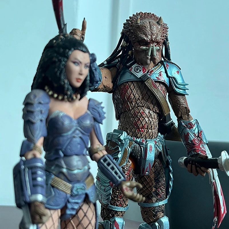 Alien VS Predator Masked Scar Elder Predator Machiko Noguchi Life Death Hornhead Action Figure Model Collection Birthday Gifts
