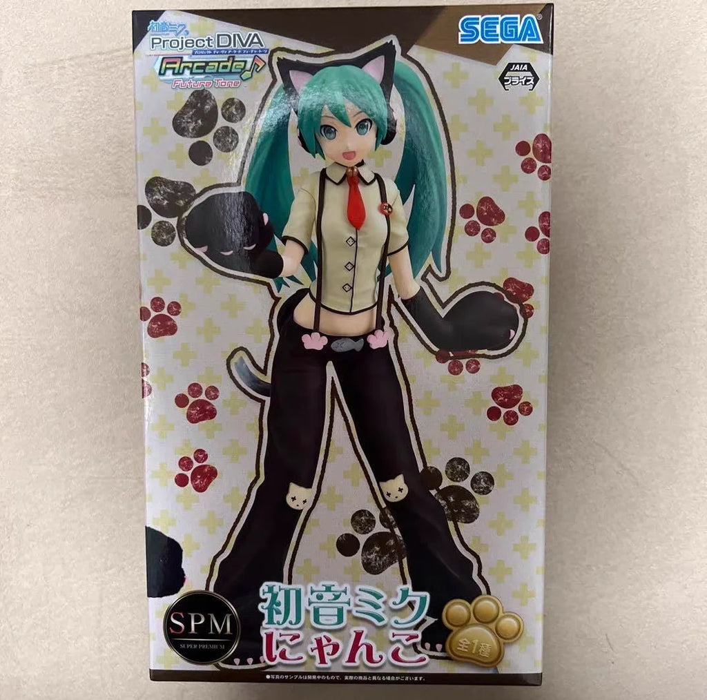 Original In Stock Sega Spm Vocaloid Hatsune Miku Project Diva Cat Version Pvc Figure Model Collection Gift Desktop Decoration