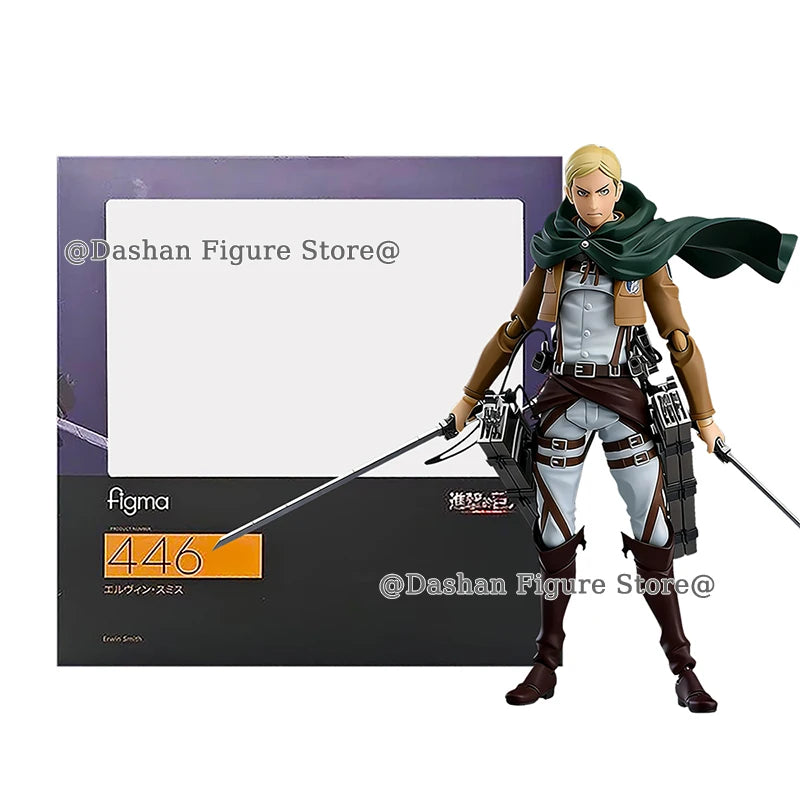 Attack on Titan Action Figure Figma 446 Erwin Smith Figures Anime 15cm Collection Movable Shingeki no Kyojin Model Toys Gifts