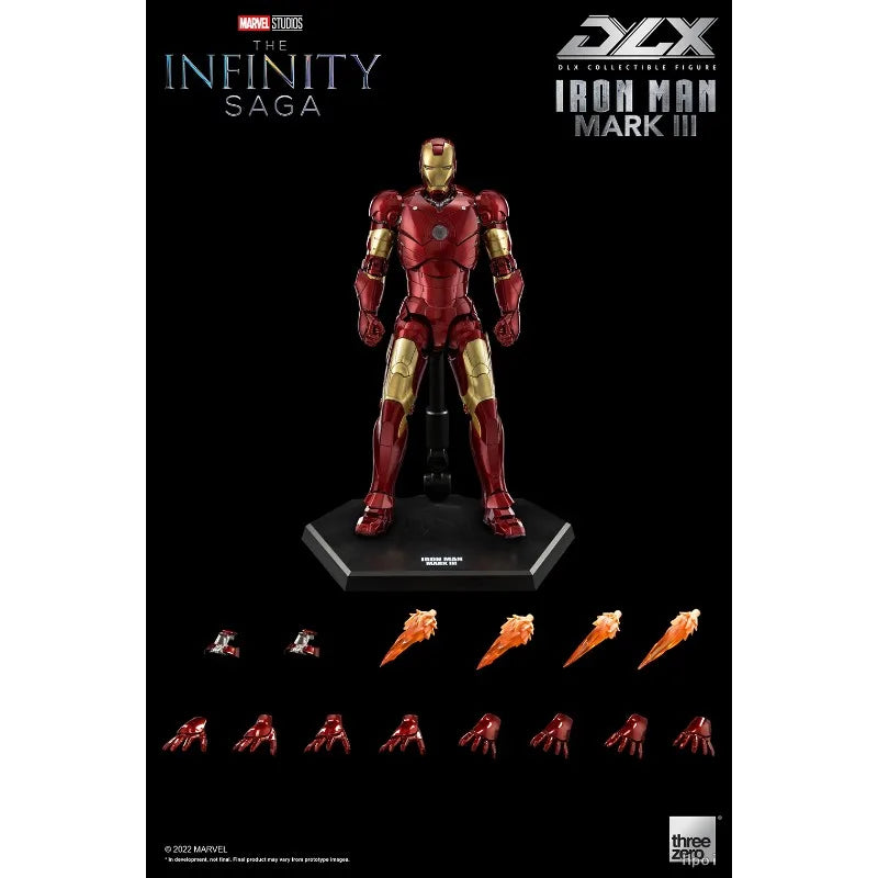 Original Threezero MARVEL DLX Marvel Studios: The Infinity Saga Iron Man Mark 3 Anime Figure Model Toys Collection