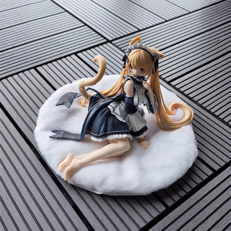 Anime Figure Serena Cat Girl Maid Sitting Pose Boxed Pvc Collectible Model Desktop Ornament Pc Case Decoration For Adult