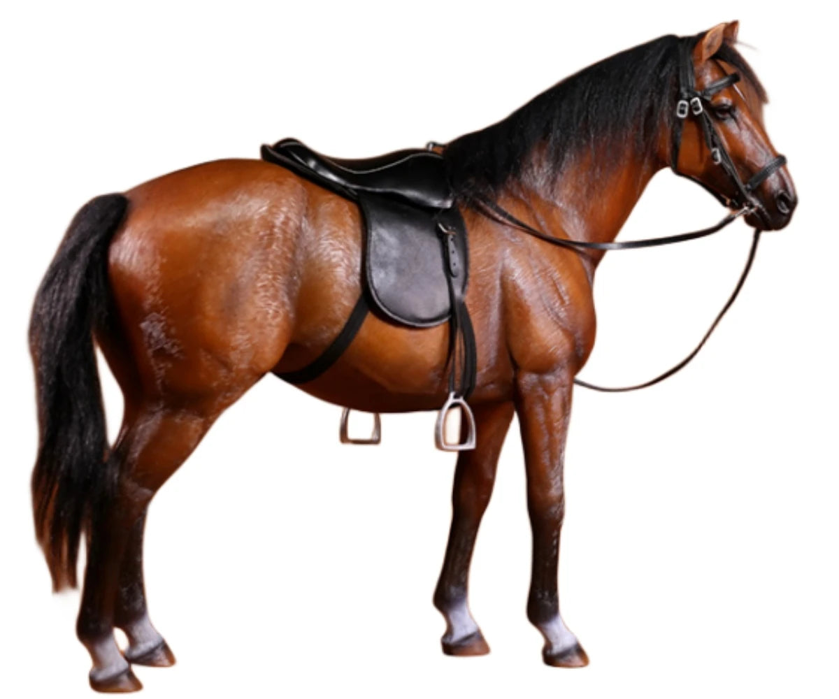 HiPlay MRZ Horse Warmblood Horse Expertly Hand-Painted Lifelike Safe Resin 1:6 Animal Figurine