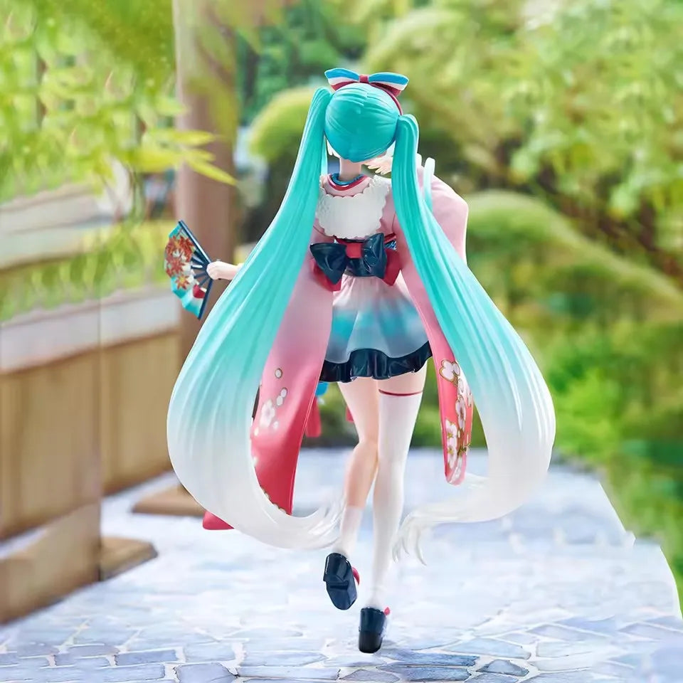 20cm Fashion Hatsune Miku Anime Figure Kimono Hatsune Miku Action Figures Kawaii Girl Figurine PVC Collection Model Toys