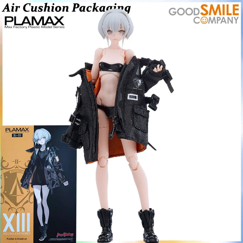 GSC Genuine PLAMAX Series Heavily Armed Girl Student I Early Mecha Girl Xi-III Samurai Ninja Action Figures Model Toys Gifts