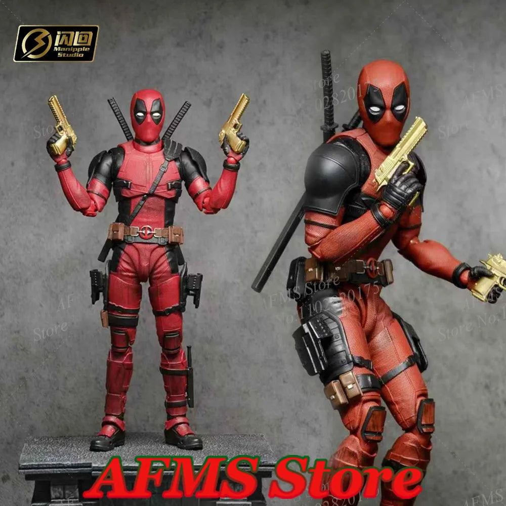 Manipple Studio 1/12 Scale Collectible Figure Deadpool Ryan Reynolds Head Sculpt Weapon Fit 6Inch S&Ml Action Figure Body Dolls