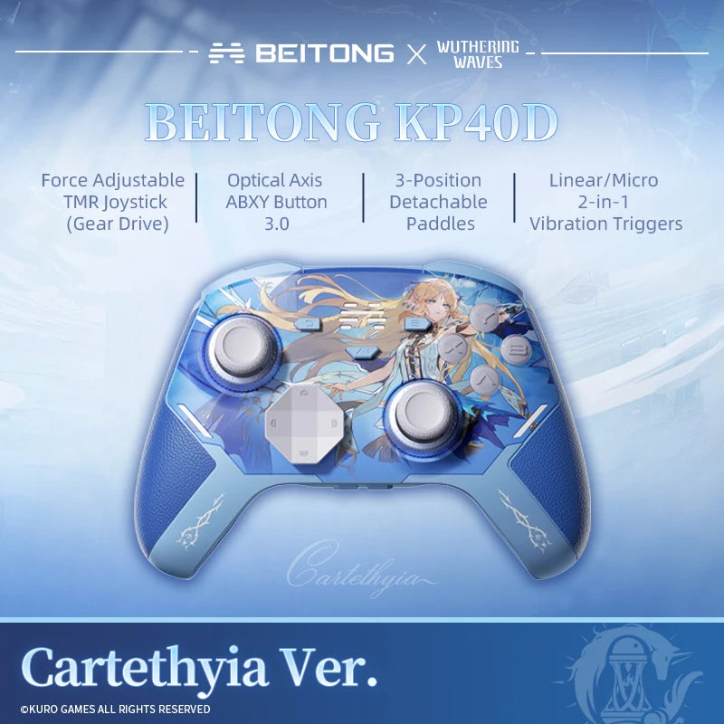 BEITONG KP40D Gamepad Wuthering Waves-Cartethyia Ver Elite Controller Hall/Micro Vibration Trigger Force Adjustable TMR Joystick