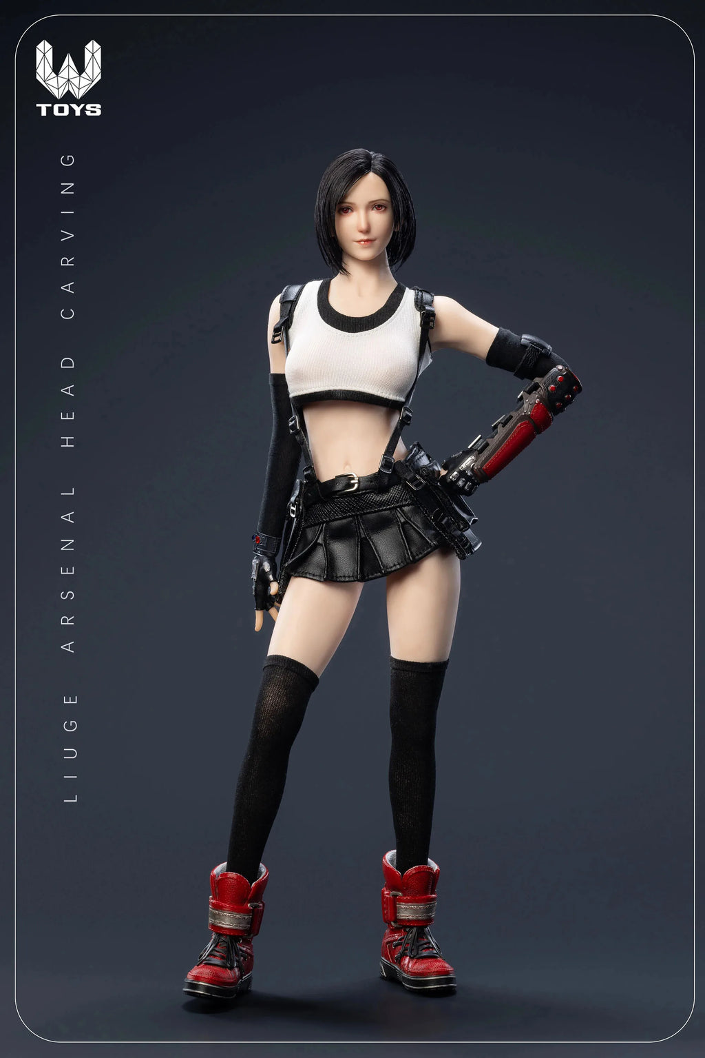 WTOYS 1/6 Scale Female Soldier Tifa Hair Transplant Movable Eye Head Carving Clothing Set Model Toy Accessories In Stock