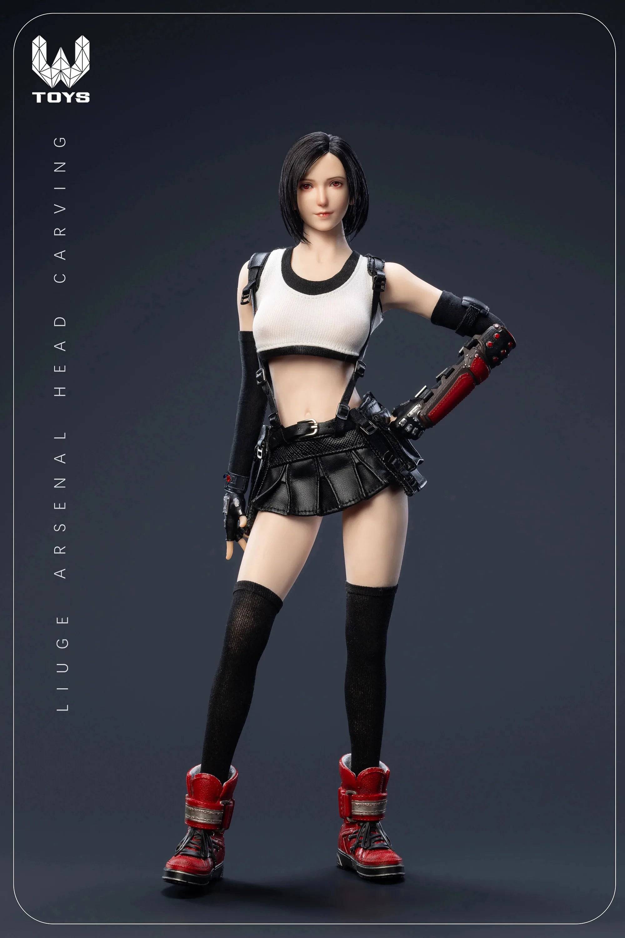 WTOYS 1/6 Scale Female Soldier Tifa Hair Transplant Movable Eye Head Carving Clothing Set Model Toy Accessories In Stock