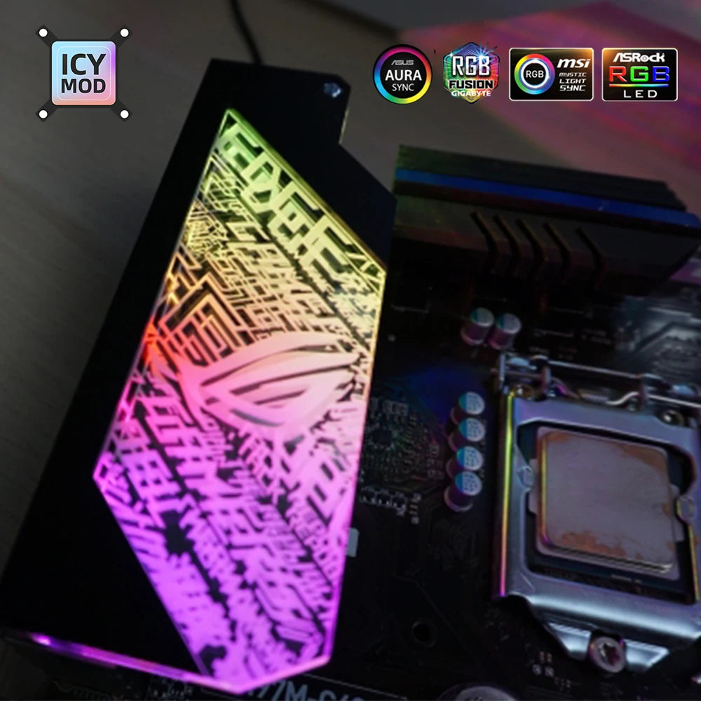 DIY Motherboard IO Decoration Cover RGB Lighting Panel Chassis MOD ARGB MOBO I/O Customize Mainboard Cover AURA SYNC PC Case