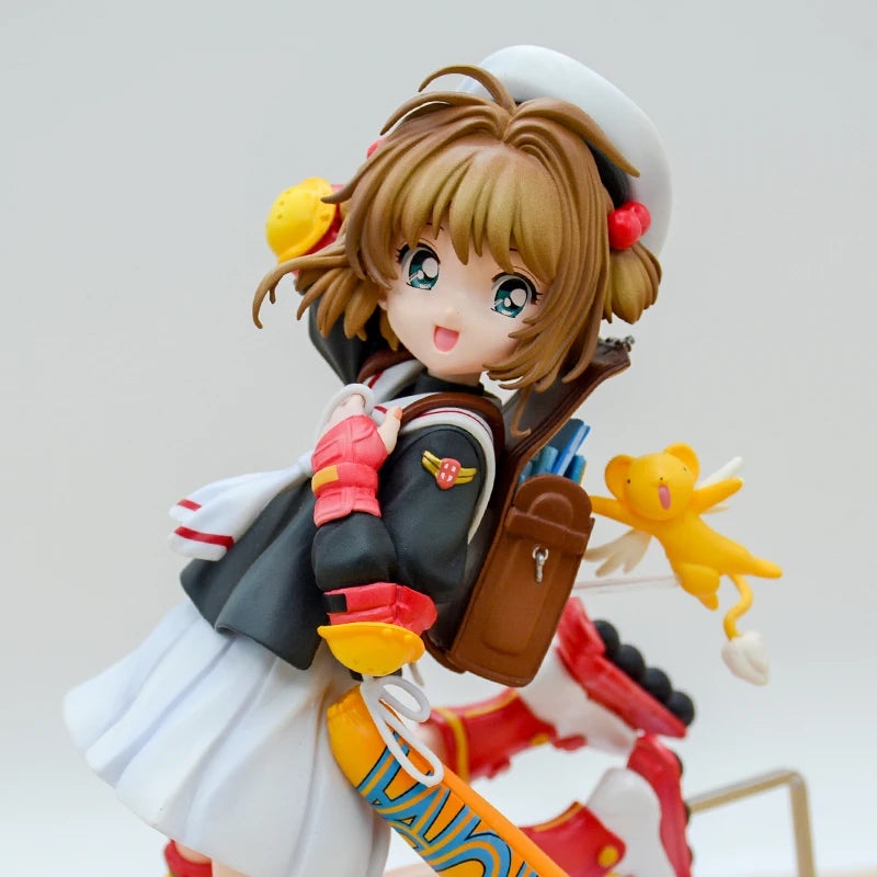 19cm Cardcaptor Sakura Sakura Kinomoto Anime Girl Figure #918 Card Captor Sakura Kerberos/Kero-chan Action Figure Model Doll Toy