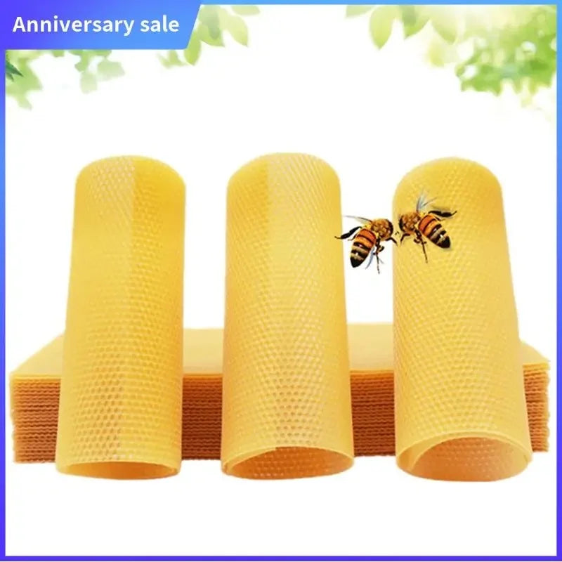 30 Pcs Deep Beeswax Foundation Sheets for Beekeeping Frames - 41.5x19.5 cm Honey Bee Hive Tools