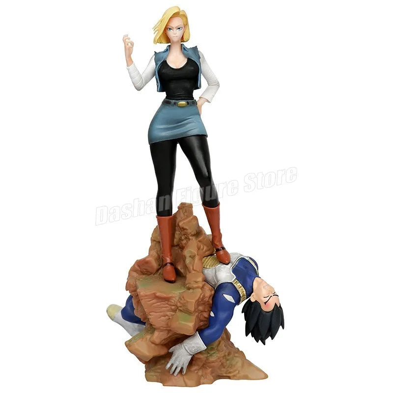 Gk Dragon Ball Android 18 Vs Vegeta Action Figure PVC Collection Anime BRZ 25cm Lazuli Defeated Bejita Figurine Model Toys Gifts