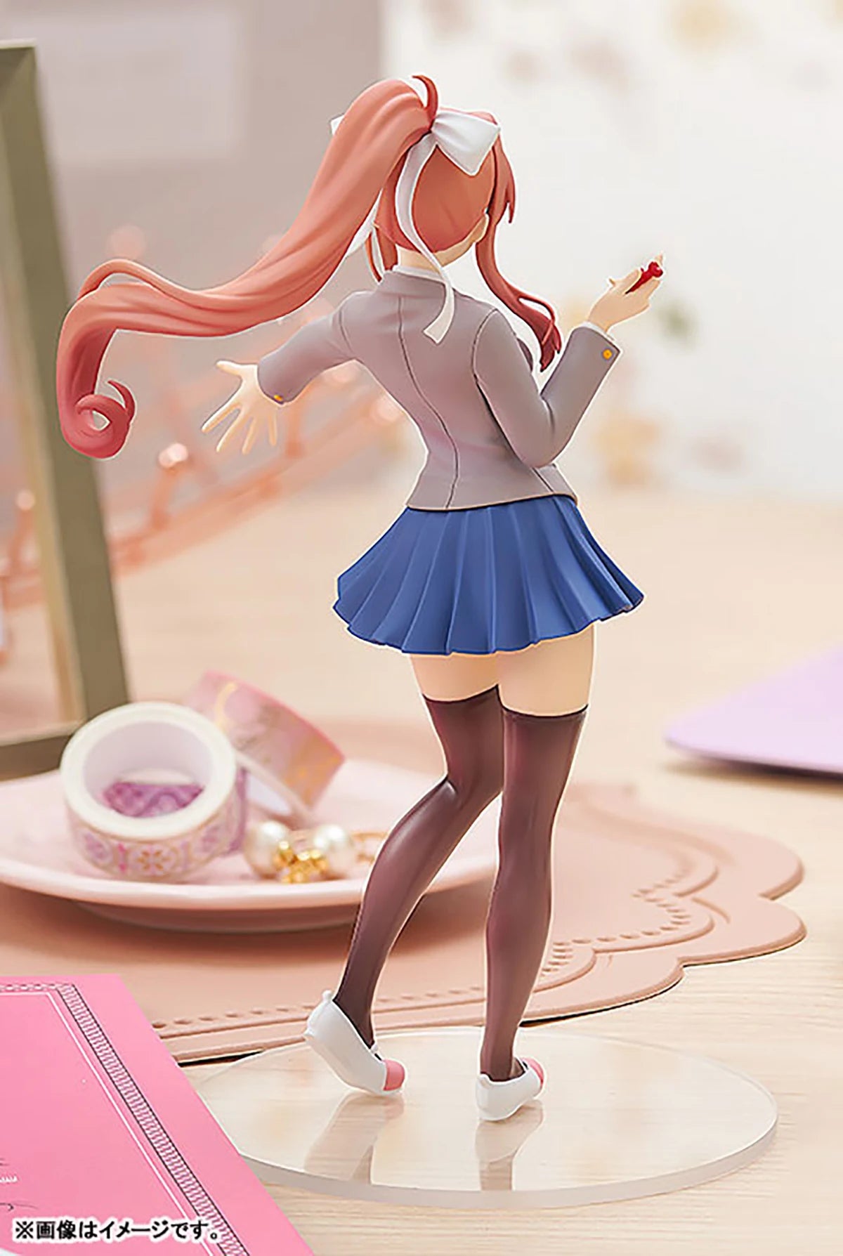 Original Genuine Good Smile Company Prepainted Pop Up Parade Doki Doki Literature Club! Monika H=180mm Game Character Figure
