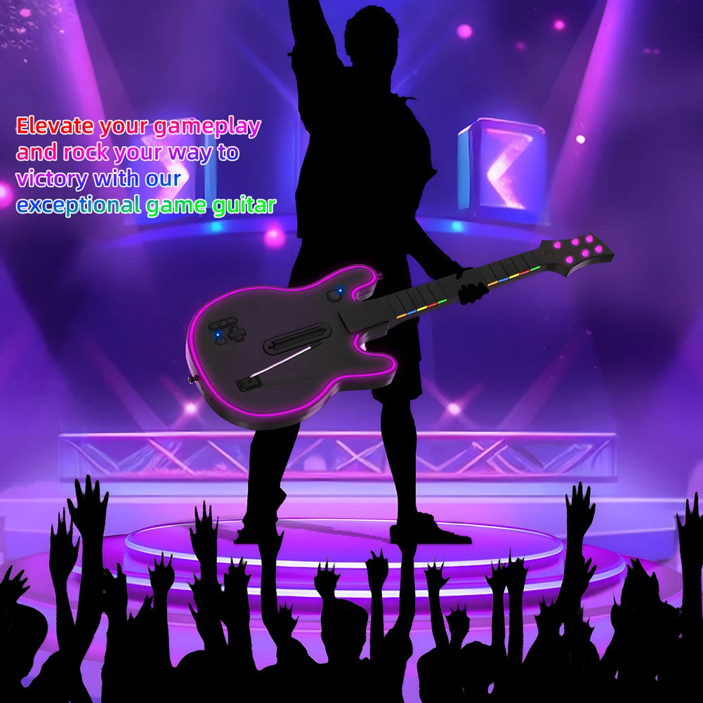 2.4G Wireless Guitar Gamepad Game Controller With Shoulder Strap For PS4 PS3 PC Guitar Hero Clone Hero Rock Band Accessories