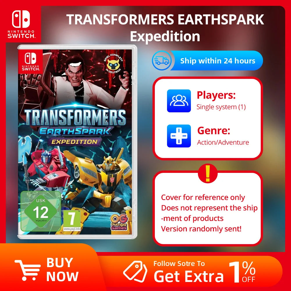 Nintendo Switch Game -Transformers Earthspark - Expedition - Games Physical Cartridge for Nintendo Switch OLED Lite