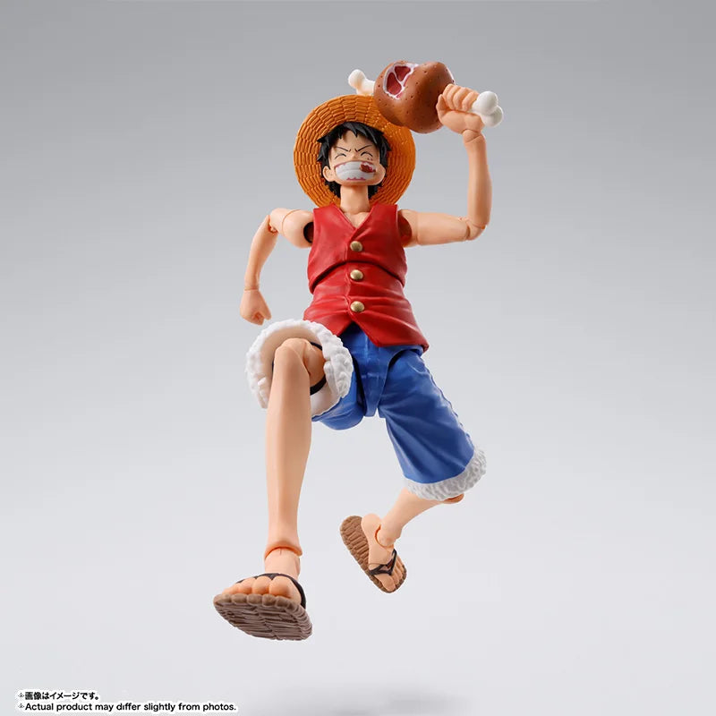 Bandai Original One Piece Modellbausatz Anime Figuren SHF Monkey D. Luffy Romance Dawn Actionfiguren-Sammlerstück Modell Kinderspielzeug Geschenke
