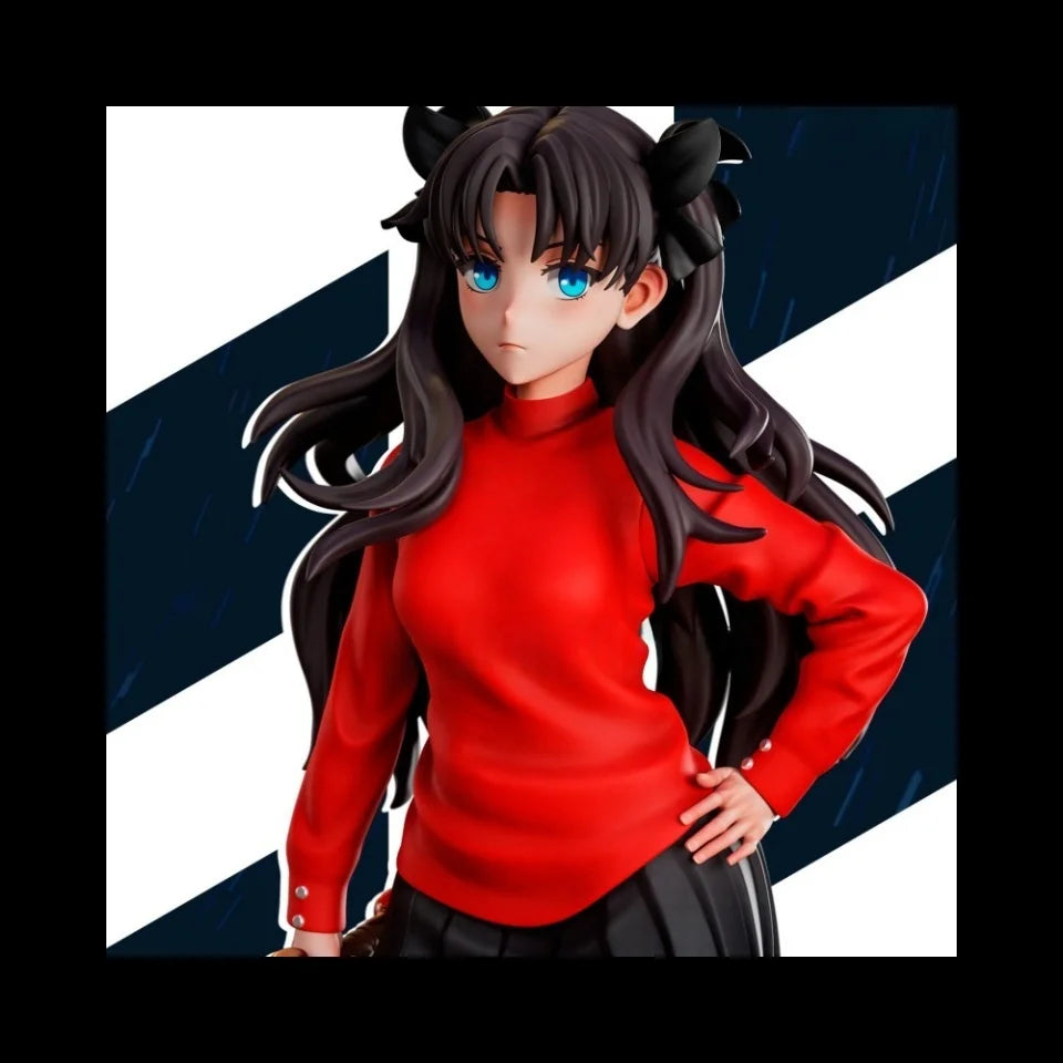 18 см Fate Tohsaka Rin Resin Gk Kit Небоядисана сива фигурка Несглобена 3D печат Миниатюрна статуя Направи си сам Аниме Кукла Модел Подаръци