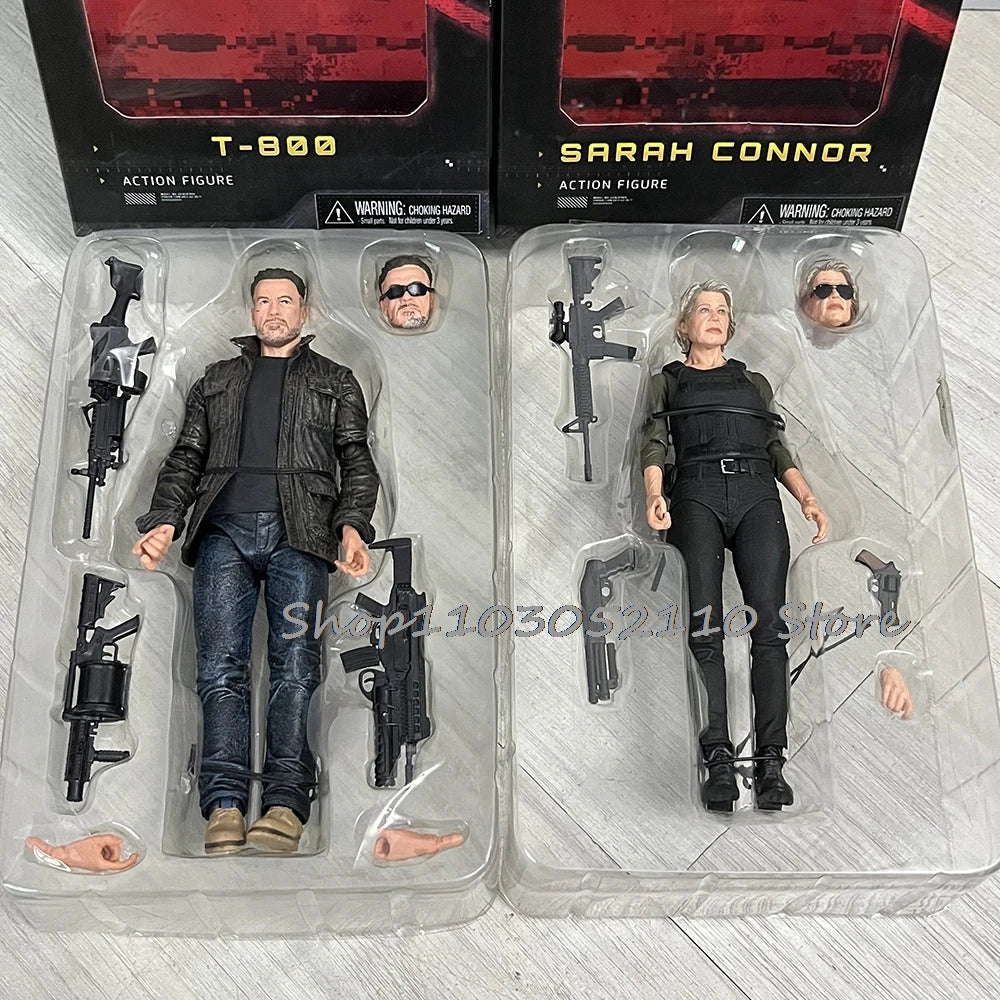 NECA Terminator Figure 2 Judgment Day T-800 Arnold Schwarzenegger Dark Fate Elderly Sarah Connor Figure Model Toy Doll Gifts