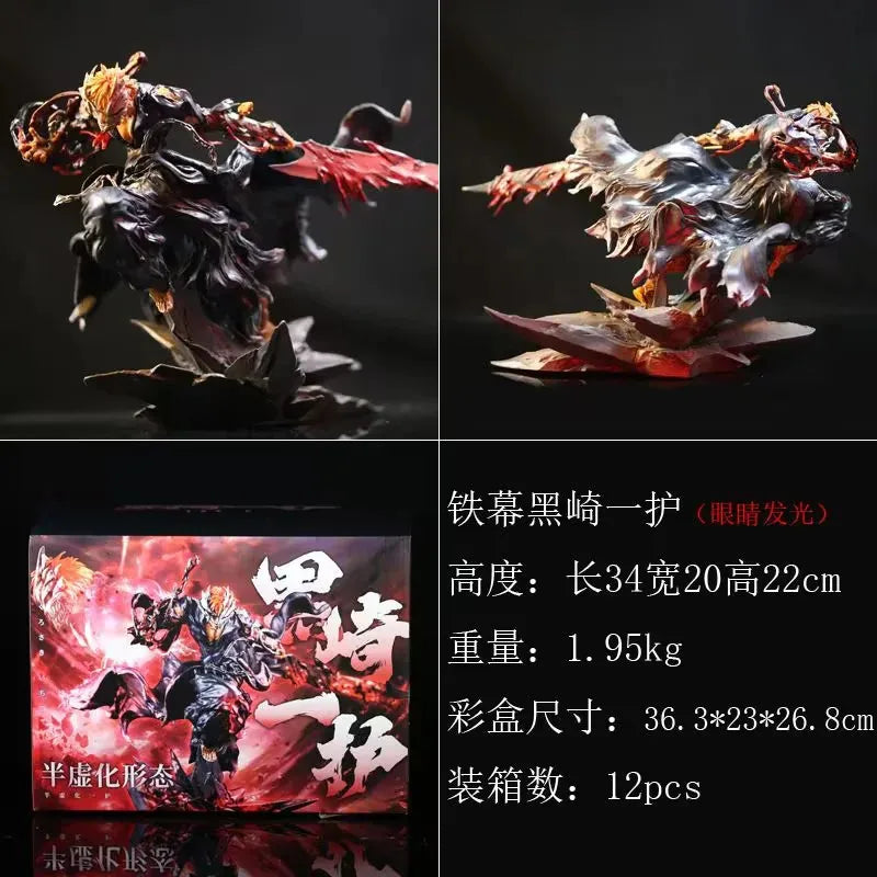 New Sell Well Animation Bleach Kurosaki Ichigo Luminous Gk Doll Hand-Made Model Trend Figure Desktop Ornaments Toy Gift