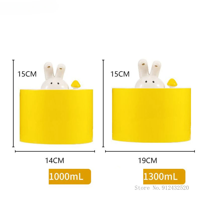 Creative Food Utensils for Cat Dog Ceramic Flow Circulating Water Dispenser, Silent, Automatic, Rabbit Shaped, Pet Supplies, 1Pc