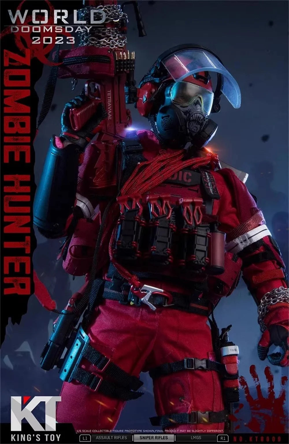 In Stock For Sale 1/6 KING TOYS KT-8009 Male Soldier Doll Zombie Killer Hunter Full Sett Moveable Action Figure About 12"