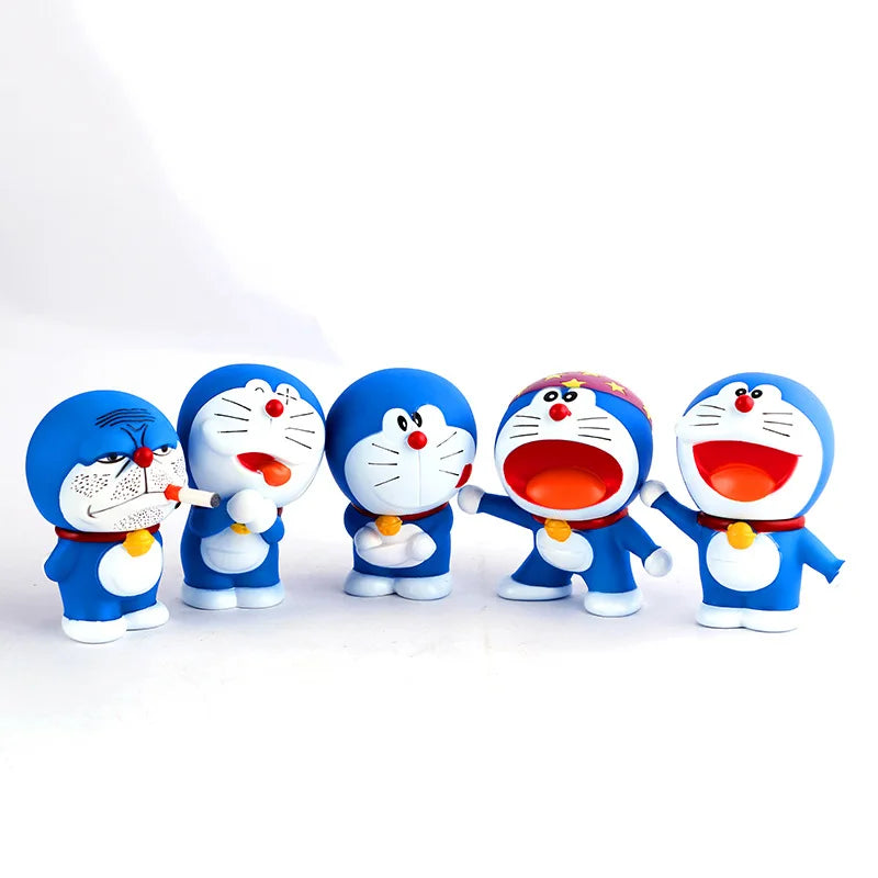 1Set Doraemon Anime Character Nobita Shizuka Action Figure Hand-made Cake Decor Car Ornament Model Doll Toys Kids Birthday Gift