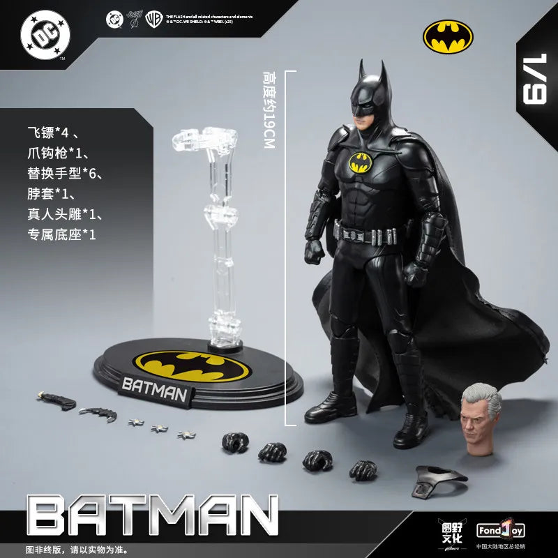 Original Fondjoy Black Superman 2.0 Figure Dc Zack Snyder'S Justice League Figures 1/9 Super Man Pvc Model Doll Joint Movable