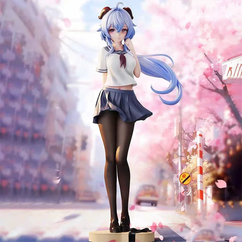Jk Outfit Ganyu Confession Style 2D Schönes Mädchen Figurenmodell - Genshin Impact Anime Spiel Desktop PC Gehäuse Dekoration Spielzeug Geschenk