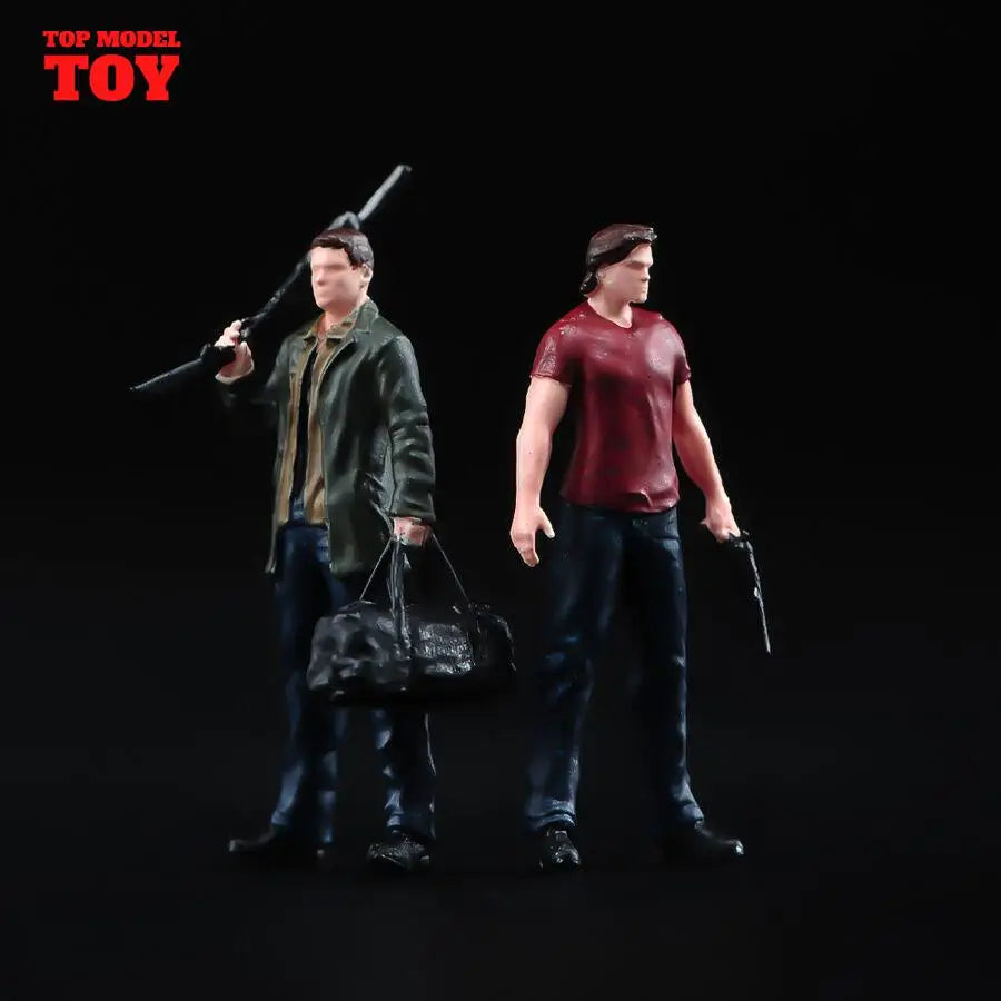 Painted Miniatures 1/64 1/43 Sam Winchester Male Soldier Mini Scene Props Doll Figures Model For Cars Vehicles Toy