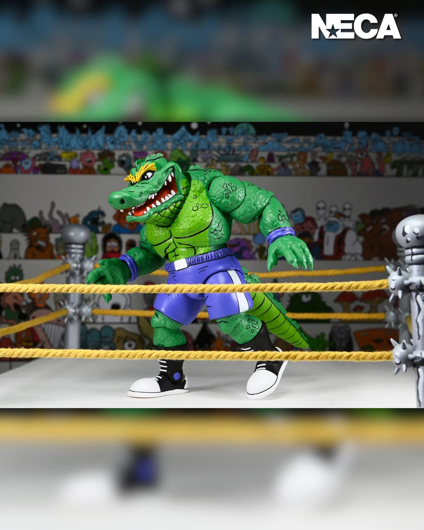 NECA Teenage Mutant Ninja Turtles (Archie Comics) - Stump Wrestling Leatherhead 7” Scale Action Figure NECA 100% Original Model